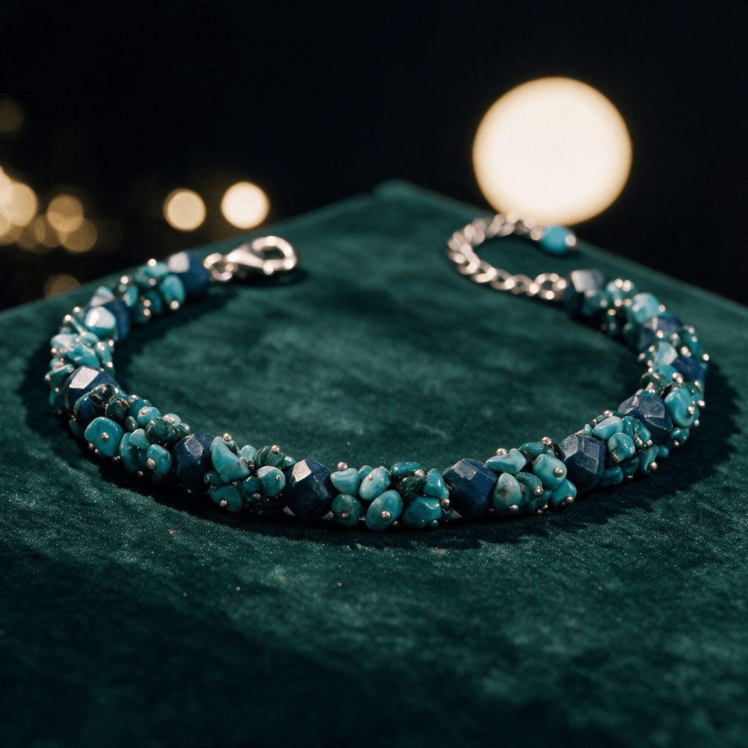 Blue-Green and Light Blue Bracelet