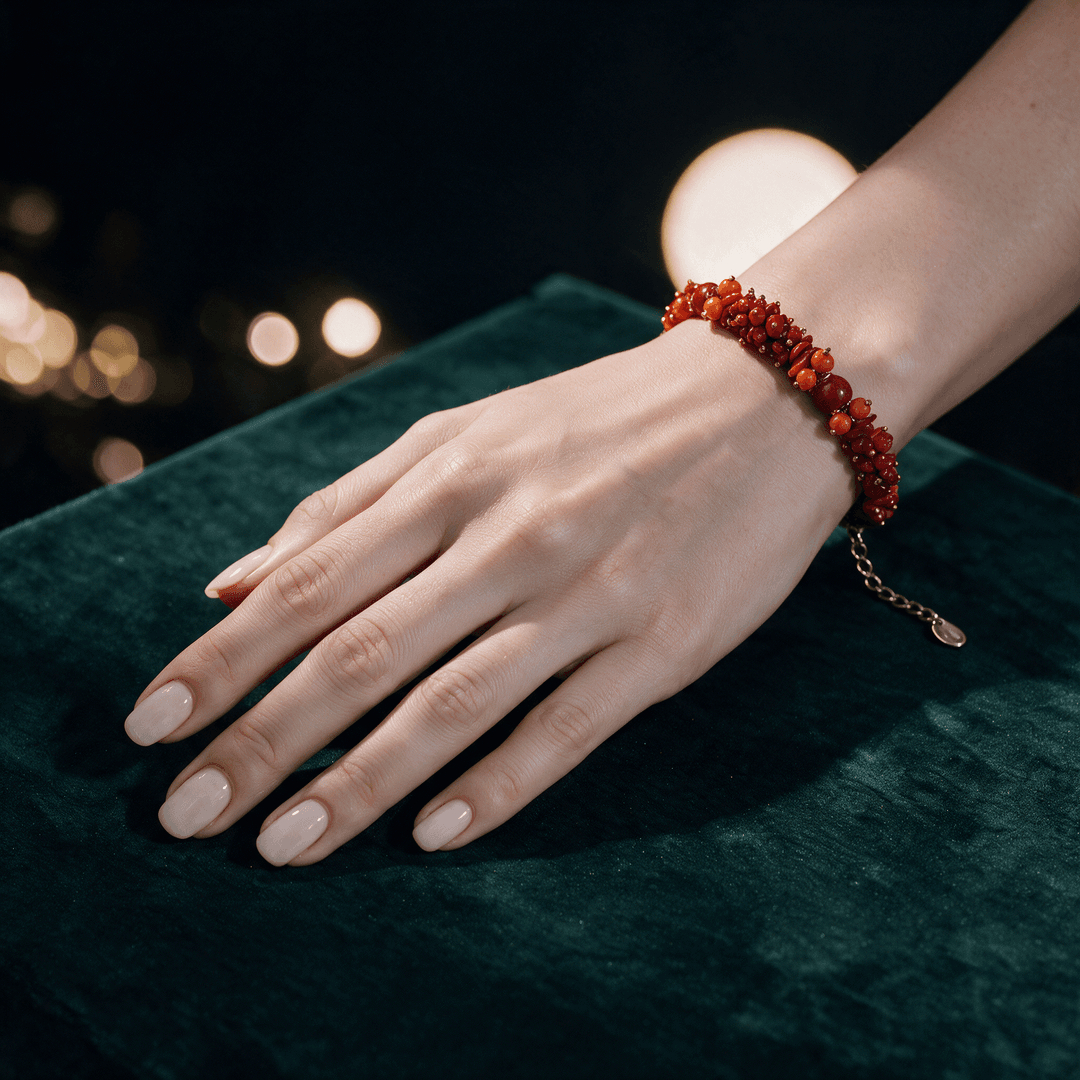 Coral and Orange Bracelet