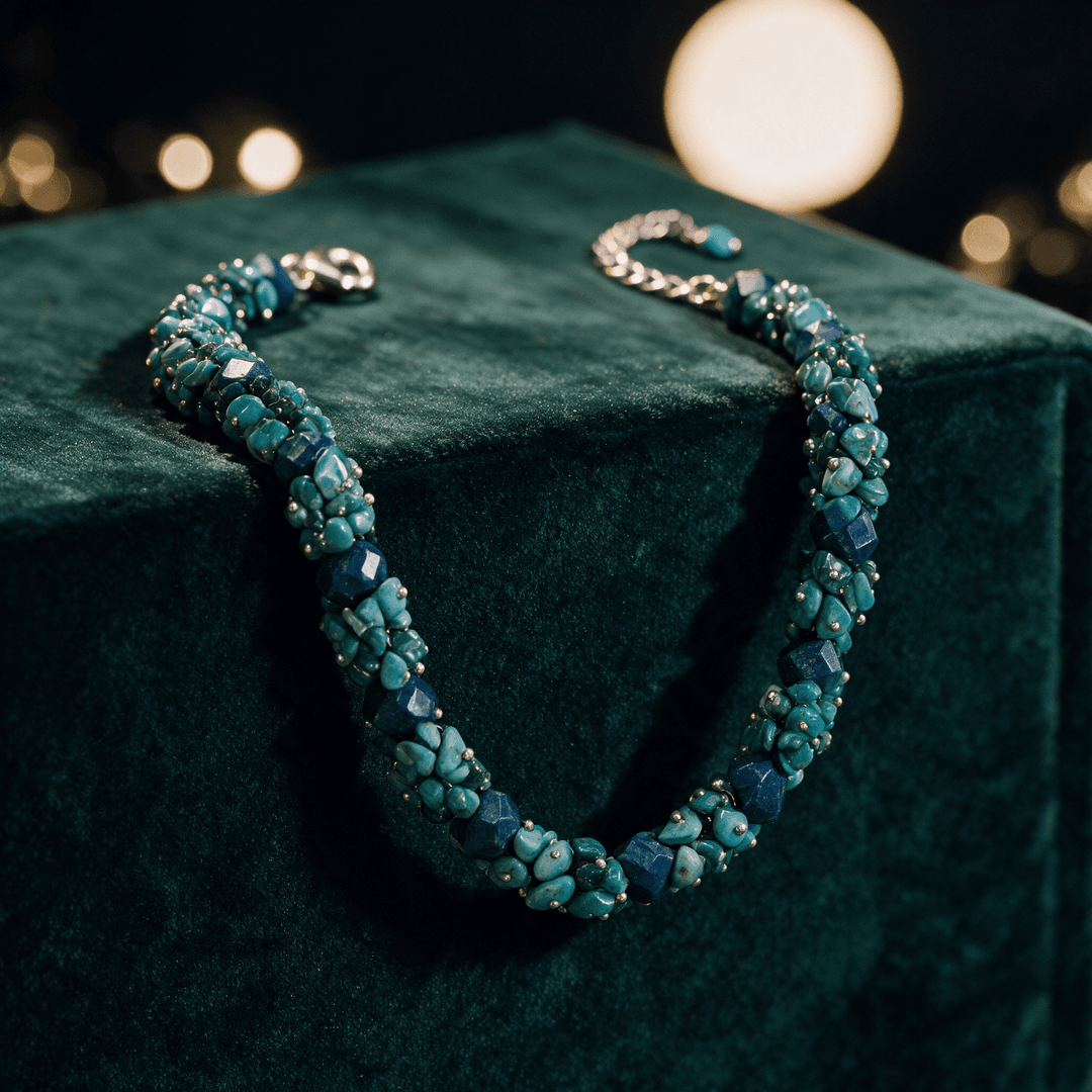 Blue-Green and Light Blue Bracelet